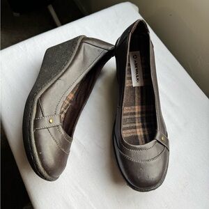 90s Y2K Airwalk Black Slip-On Wedge Heel Dress Shoes Size 9.5